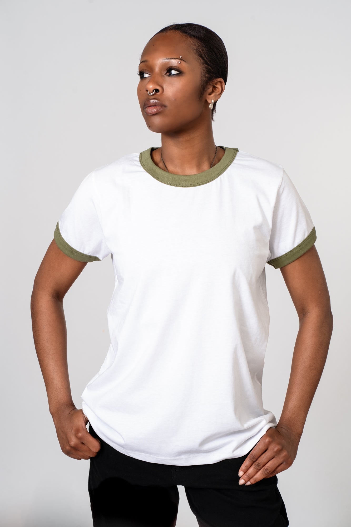 Olive Ringer Tee