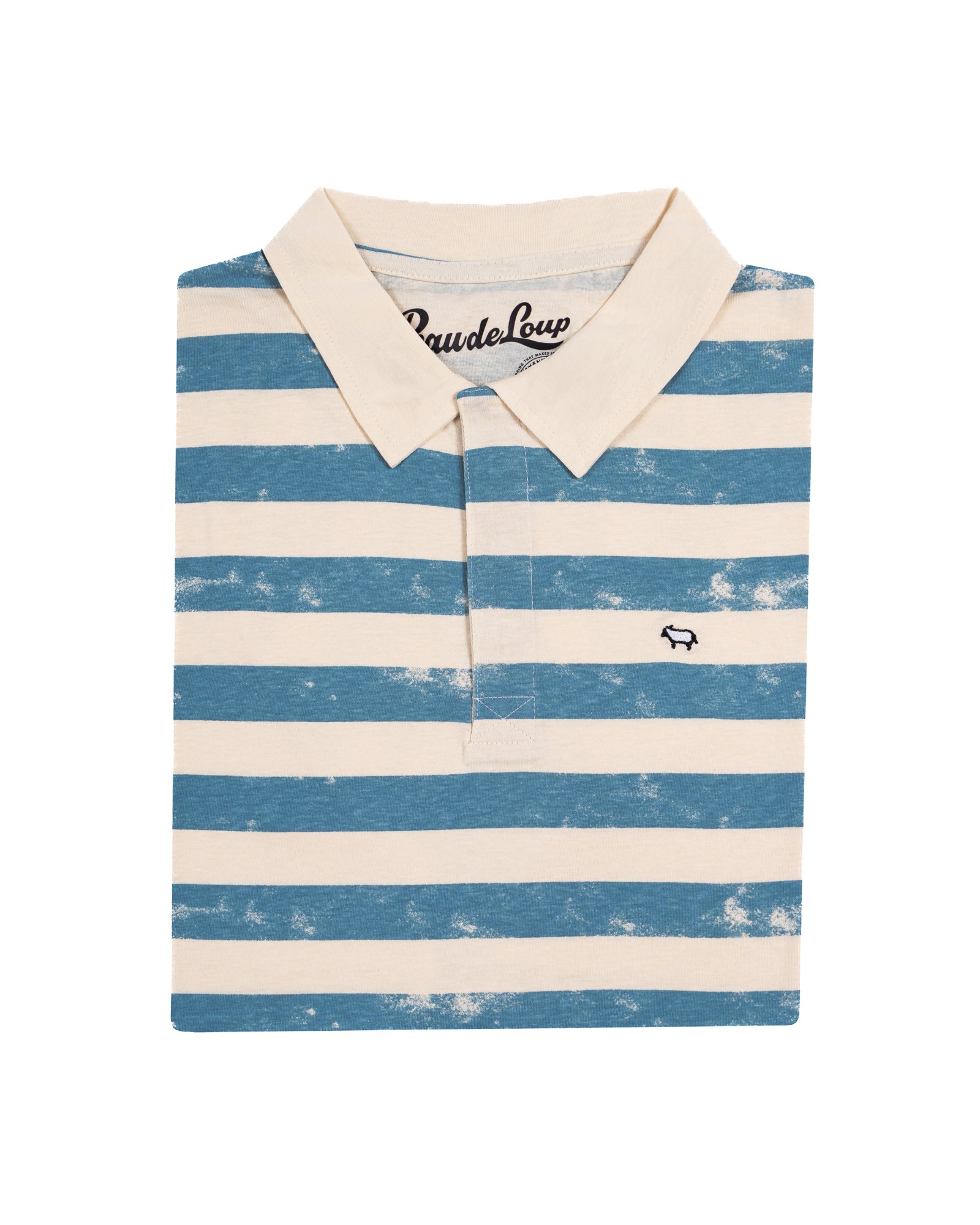 Blue Stripe Print Polo