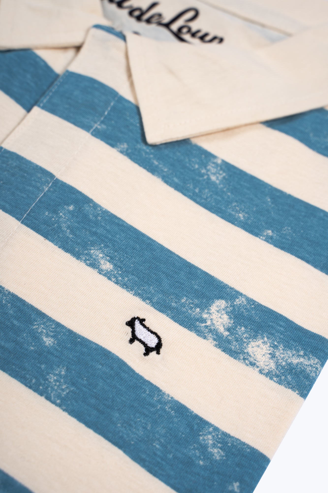 Blue Stripe Print Polo