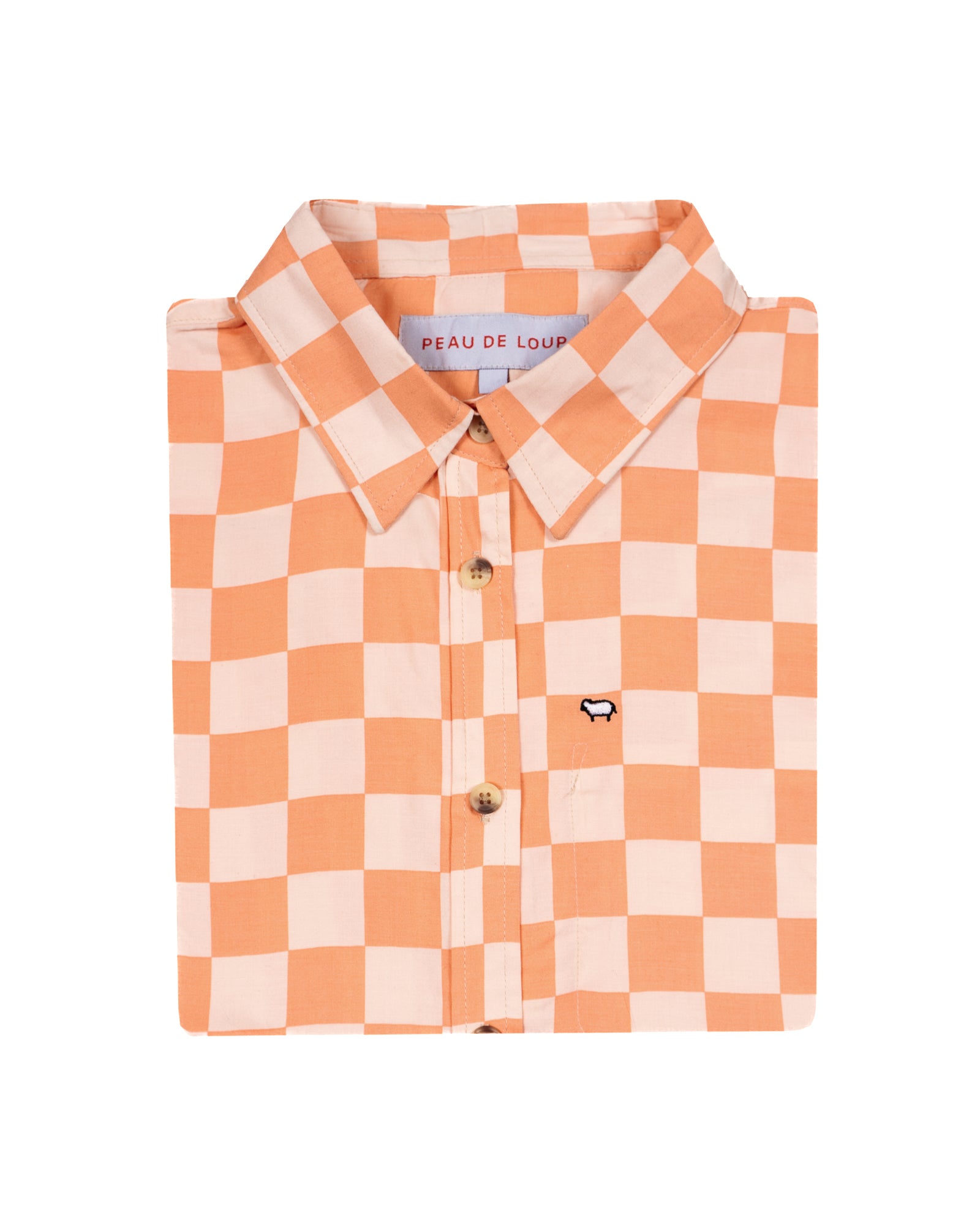 Blaze Orange Check Short Sleeve Shirt