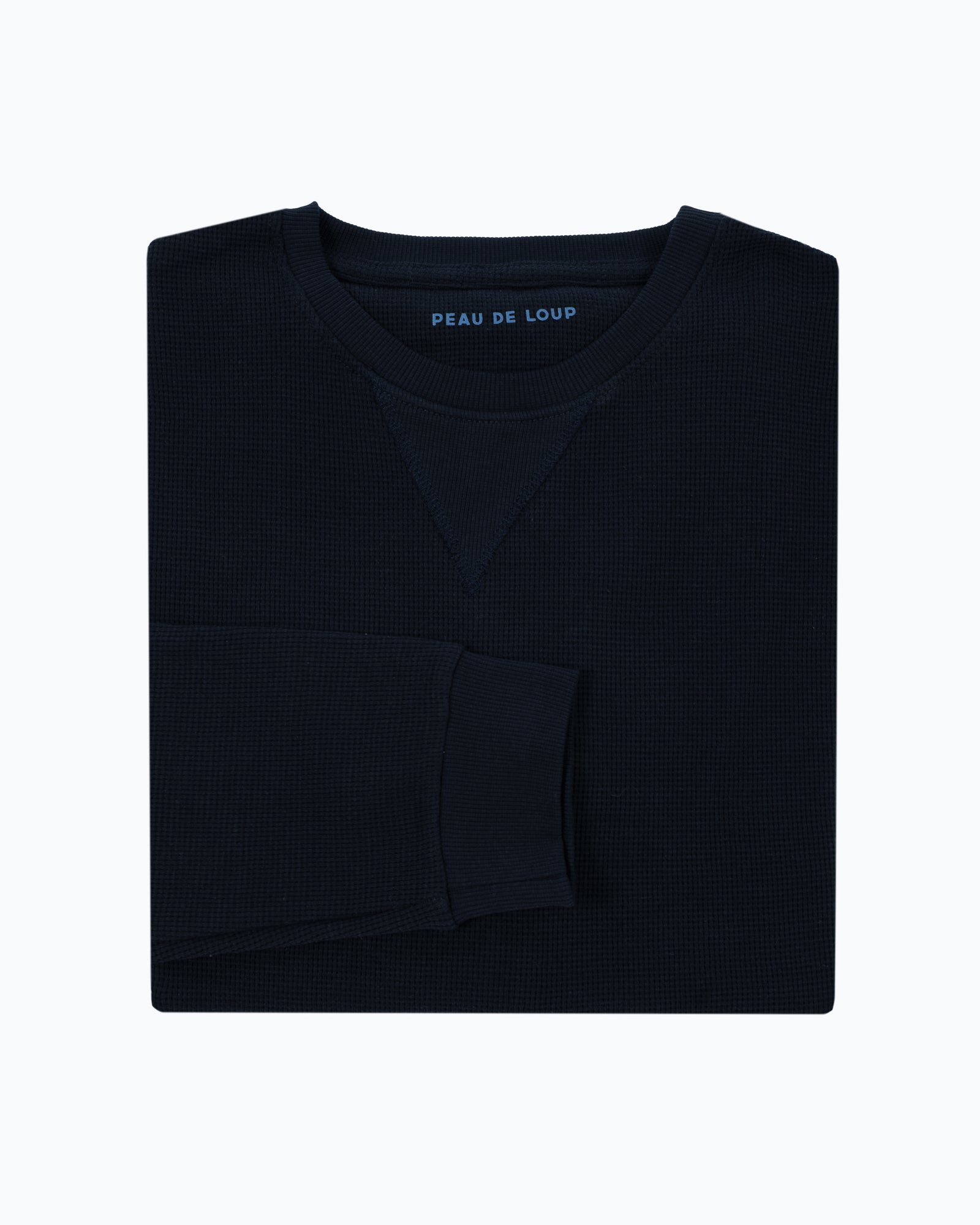 Waffle Long Sleeve Crewneck Navy