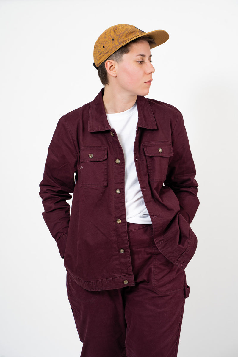 Burgundy utility hot sale jacket women's